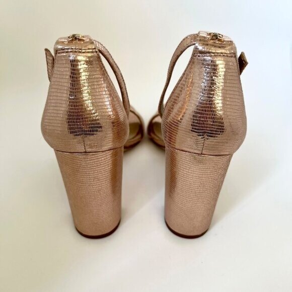NEW SAM EDELMAN Yaro Block Heel Sandal Blush Gold 8.5 M - Picture 6 of 6